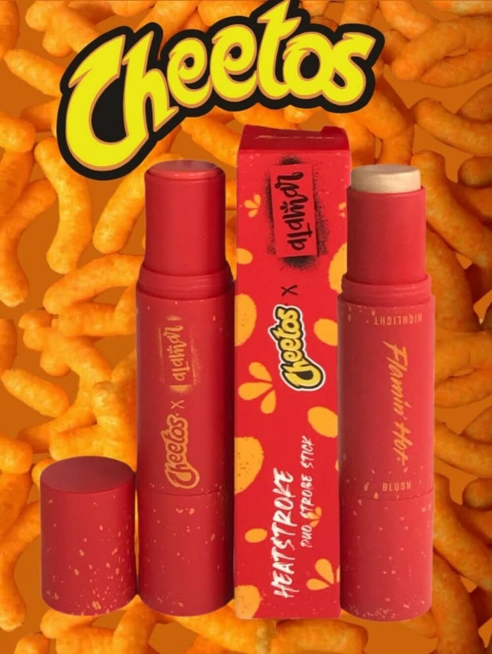 Alamar x Cheetos Heatstroke Strobe Stick Duo - Blush & Highlighter 2 x 7g *BNIB